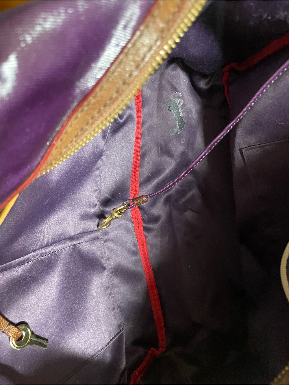 MZ Wallace Clara Satchel in Plum Slicker with Gold Tone Hardware - Picture 6 of 16